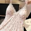 Cotton Suspender Flower night gown