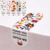 100 stickers/pack rectangular retro floral pattern thank you sticker