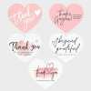 30 sheets/pack spot heart-shaped pink English thank you card