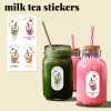 100 pieces/pack cute oval milk tea sticker