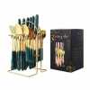 24Pcs Luxury Gold Stainless Steel Cutlery Set