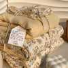 Ins 4 pcs set flowery double-yarn cotton bedsheets