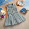 Girls' sleeveless denim skirt dress