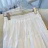 Summer new French wooden white stitching cake skirt