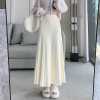 Knitted pleated elastic high waist slim skirt