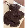 Summer French retro high-end brown lace pajamas