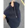 v-neck vest American straight shoulder sweatshirt