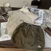 new summer girls flying sleeve T-shirt skirt pants two-piece set