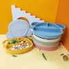 Food-grade silicone dinner plate with lid baby cartoon Mickey Mouse plate