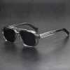 Niche navy blue double beam sunglasses