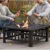 Camping Firewood Stove BBQ Grilling Square Fire Pits Winter Heating Stove Outdoor Charcoal Heating B