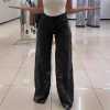 Women’s High Waist Floral Lace Patchwork Wide Leg Jeans