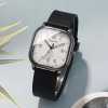 Men’s Square Quartz Wristwatch with Silicone Strap