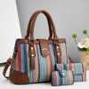 Women’s Woven Tote Handbag 3-Piece Set