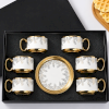 6-Piece Ceramic Coffee Cup & Saucer Set