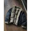 thousand-bird check double-sided short down cotton jacket men's winter cleanfit Harrington jacket co