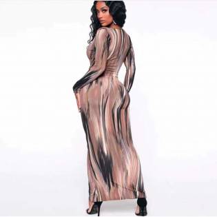 Inns women V-neck sexy long sleeved dress