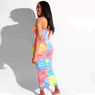 sexy trim color drape gown