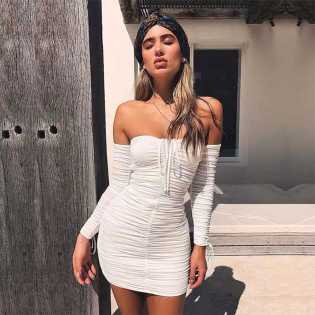 sexy-drape-lace-up-dress