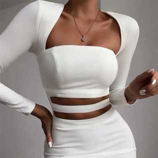 sexy-women's-hallow-bandage-square-collar-dress