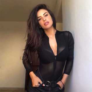 women's-sexy black zipper mesh bodysuit