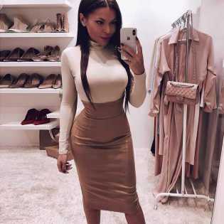 women's four-seasons-high-waist-suede-skirt