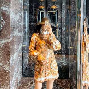 ancient french hollow out female autumn dress