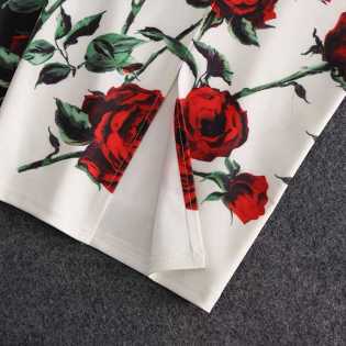spring-and-summer-rose-slit-skirt