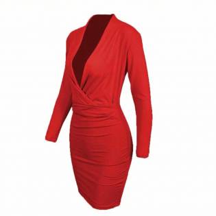 party host v-collar dress for women