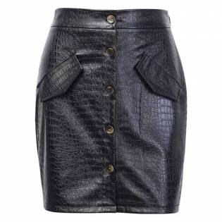 inns-women's-croc-design-high-waist-leather-skirt