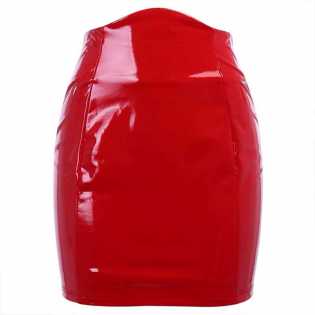 instahot-red-leather-slim-zipper-packaged-hip-skirt
