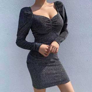 women's-puffed-sleeve-casual-gown