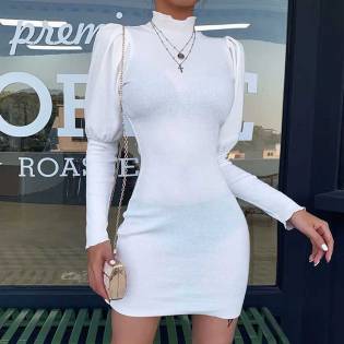 women's-ruffle-neck-long-sleeve-casual-gown