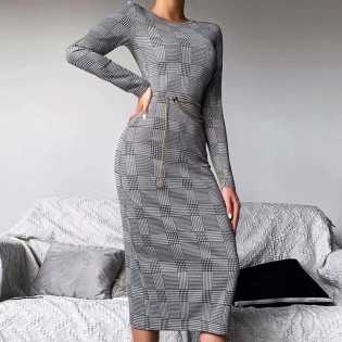 french-retro-wild-plaid-gown