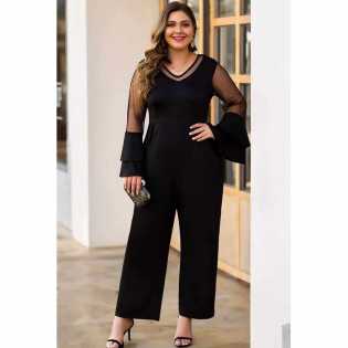 plus-size-angels-mesh-sleeve-jumpsuit