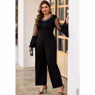 plus-size-angels-mesh-sleeve-jumpsuit