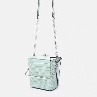 croc pattern versatile bucket bag