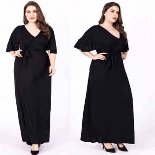 plus size angels long black gown
