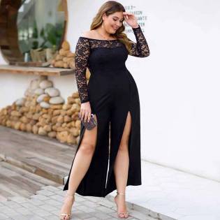 plus size angels jumpsuit black