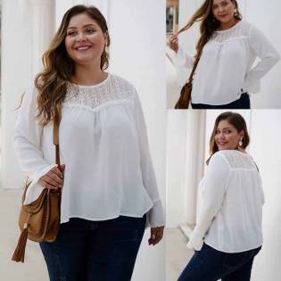 plus size angels white blouse