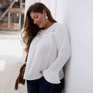 plus size angels white blouse