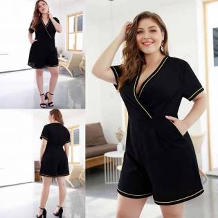 plus size angels black summer rompers