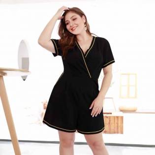 plus size angels black summer rompers