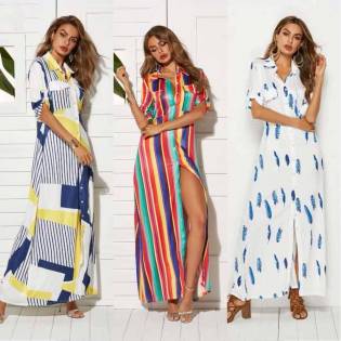 ladies casual summer long dress