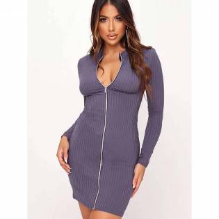 inns sexy zipper stretchy dress
