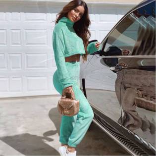 Ladies-autumn-high-collar-casual-suit