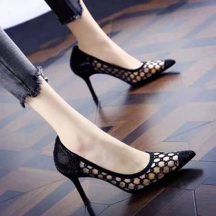 gauze pointed heels
