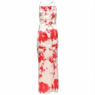 inns American hot style dazzle color halter dress