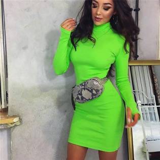 women's autumn long sleeve round neck dress