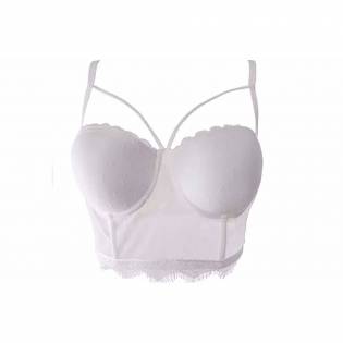 women's corset mesh lace halter top